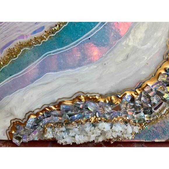 Handmade Geode Resin Boho Wall Art - Picture 3 of 6